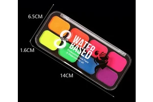 8 Colors UV Neon Water Activated Eyeliner Palette Glow in Dark Face Paint Kit Christmas Halloween Party Body Painting Supplies