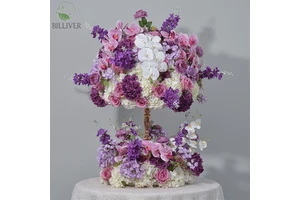 New Purple Simulation Flower Wedding Table Decoration Arrangement Wedding Decoration Center Table Flower