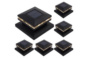 Outdoor Solar Powered Pillar Culumn Caps Lamp Solar Post Cap Light For Wooden Fence Deck Patio