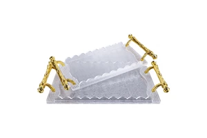 Ourwarm Ramadan Mubarak Party Supplies Ramadan Rectangular Food Serving Tray Set