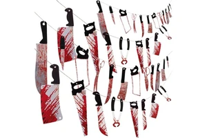 Halloween Party Decoration Bloody Banner Horror Scary Garland Decor for Creepy Movie Theme Birthday Carnival Spooky Prop Supplie