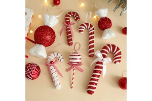Hanging Xmas Decor Lollipop Ornaments Christmas Candy Ornaments Hanging Glitter Big Christmas Candy Ornaments for Tree