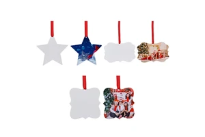 1mm Double Sides Sublimation Aluminium Christmas Ornaments Sublimation Christmas Hanging Ornaments