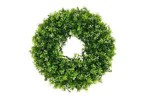 Durable Artificial Christmas Boxwood Wreath Green Leaves For Front Door Wall Decor Home Decoration Greenery Wreaths