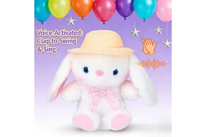 Custom Birthday Party Favors Kid's Party Gift USB Rechargeable Plush Toy Girls Bunny Toy Birthday Giveaways Premium Party Favors