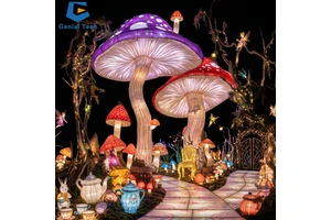 Turnkey Festival Light Soluation Large Fantasy Mushroom Lantern Display for Botanical Gardens Night Tourism Projects