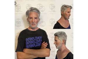High Realistic Silicone Male Masks Full Face With Hair Realistic Silicone Face Mask Old Man Halloween Masque Role-Playing Party