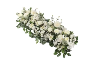 Popular Wedding Decor Artificial Flowers Table Runner Silk Floral Flower Runner for Arrangement