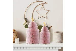 Eco-friendly ramadan decorations standing ramadan lanterns with moon insert ramadan mubarak decoration supplies