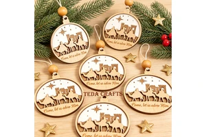 Custom Multi-layer Wooden Christmas Ornaments Plywood Multi-layer Christmas Pendants