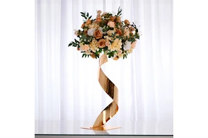 Spiral Metal Flower Stand Gold/Black/White Wedding Table Centerpiece Floral Display Pedestal for Party Decor