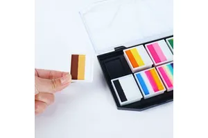 12-Grid Color Block Face Body Paint Removable Halloween Stage Easy Coloring Brush Skin Harmless Children PAPAKISS Party Painting