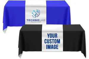Custom Table Runner with Business Logo Personalized Table Cloth for Party Birthday Wedding Anniversary Vendor Tradeshow Events