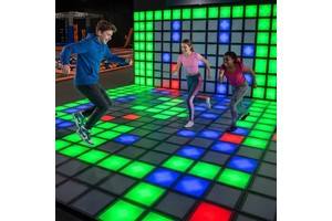 Commercial Interactive LED Floor Game Jumping Grid Tiles For Amusement Park Equipment