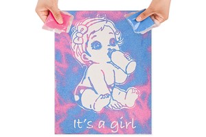The New Listing Sand Painting Colorful Box Boy or Girl Baby Gender Reveal Canvas Painting Gender Reveal Game for Party Supplies
