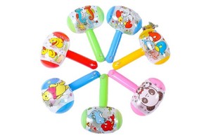 Most Popular Inflatable Small Hammer With a Bell Squeaky Blow up Hammer Pvc Material Party Game Kids and Adults Play Funny