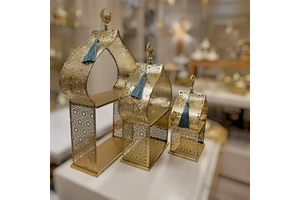 New Arrival Small Size Portable Handmade Durable Table Top Decor Metal Made Mosque Design for Eid Ramadan Supplies Wholesale