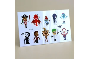 Custom Halloween Non-toxic Luminous Sticker Glow in the Dark Face Halloween Prank Makeup Temporary Tattoo for Kids