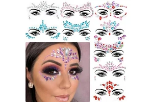 Custom Eyes Sticker Tattoo Sticker Jewel Safety Makeup Rhinestone Face Crystal Newest Carnival Festival Body Art Rave Party