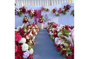 Wholesale Colorful Wedding Table Decoration Artificial Flower Ball Runner Bouquet ,Silk Floral Background Flowers for Events
