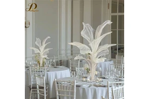 JINDA Wedding Event Party Decoration Handmade Giant White Silk Organza Art Installation Table Centerpiece Flower Stand