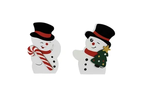 New Design Wooden Santa Claus Snowman Ornament Christmas Decorations Desktop Wood Crafts