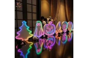 RGB LED Marquee Letters With Halloween Pumpkin Ghost For Christmas New Year Festival Party Graduation Decoration