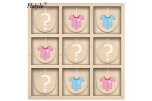 Gender Reveal Tic Tac Toe Board Game Gender Reveal Games Fabric Backdrop for He or She Gender Reveal Ideas Party Supplies HS1581