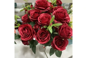 Promotional Wedding Party Table Decoration Artificial Flowers 10 Roses Hand Bouquet Table Centerpieces Valentine's Day Gift