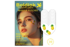 Cute Pineapple Fruit Face Makeup Patches 10PCS Glitter Speckles Instant Blooming Stickers for Summer Beach Party Decor
