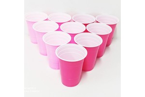 Party Supplies Pink Plastic Cups Disposable Cup Pink Beer Pong Cups for Beer Pong Games, Drinking, Party Decorations