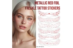 Custom Face Stickers Glitter Temporary Tattoo Metallic Red Foil Freckles Dots Festival Makeup Paper White Safe Non-Toxic