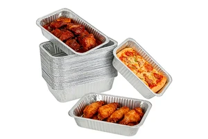 Rectangle Aluminum Foil Baking Pan Disposable BBQ Tray Food Grade Foil Containers With Lid For Catering