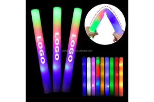 Wholesale Sponge Glow Cheering Sticks Custom LED Foam Flashing Sticks Concert Party Supplies Cheer Rainbow LED Light-Up Sticks