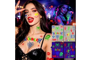 Halloween Indian Skull Spider Glow Dark Neon Fluorescent Non-toxic Eco-Friendly Kid Adult Music Festival Party Face Temporary