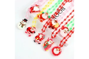 LED Light up Cartoon Necklace Kids Christmas Party Wedding Guest Gift Souvenir Christmas Carnival Reward Pack Party Gift