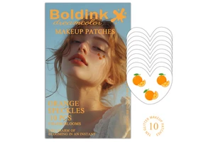 Cute Orange Fruit Face Makeup Patches 10PCS Glitter Speckles Instant Blooming Stickers for Summer Festival Party Decoration