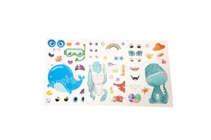 Custom Stickers Make a Face Sheet Decorative Cartoon Sticker Sheets for Kids