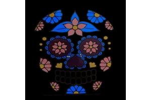 Hstyle Halloween Luminous Face Tattoo Stickers Day of the Dead Makeup Tattoo Stickers DIY Self Adhesive Masquerade Face Decals