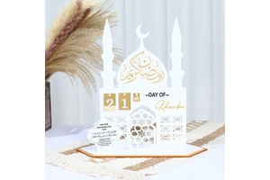 Hot Selling High-quality 30-Day Acrylic Advent Calendar Muslim Islamic Festival Ramadan Decorations Eid Mabarak Supplies