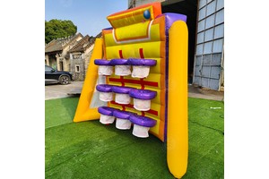 Inflatable Ball Toss Game Set Outdoor Lawn Toy for Kids Adults, Family Parties & Carnival Fun