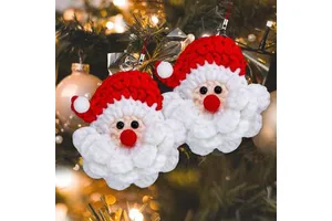Handmade Woven Christmas Ornaments Knit Santa Hanging Christmas Tree Decorations Hand-Knitted Crafts Holiday Xmas Party Supplies