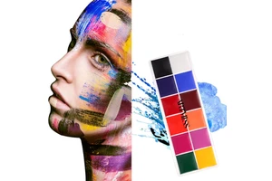 ARTMISS Large Capacity 10g Face Paint 2 Colors Makeup Supplies for Body Painting Halloween Party or Facial Pintura
