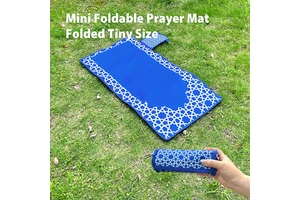 Custom Waterproof Pocket Muslim Prayer Blanket Strap Outdoor Picnic Mat Waterproof Beach Camping Beach Pocket Rug With Logo