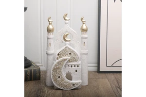 Ramadan Products Eid Mubarak Decorations Resin Handmade Mosque Castle Stars Ornaments for Desktop Decor for Ramadan Supplies