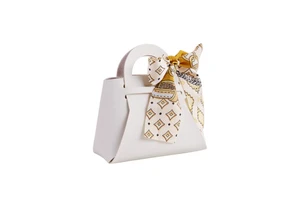 Recyclable Mini 12*13*6Cm PU Leather Birthday Gift Bag Ribbon-Portable Halloween Christmas Chinese New Year Favor Candy