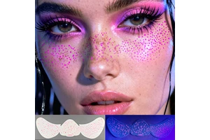 In Stock Wholesale Fluorescent Freckle Stickers Party Night Face Decor Neon Spot Makeup Stickers Stage Makeup DIY Sparkle Decals
