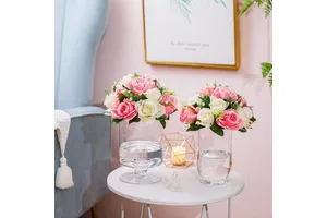Luxury Artificial Rose Flowers Wedding Centerpieces Faux Silk Floral Arrangements Table Decor for Bridal Party Reception Events
