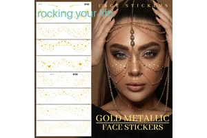 Cosmetics Grade Makeup Festival Gold Foil Tattoo Metallic Glitter Temporary Star Butterfly Tattoo Freckle Face Tattoo Sticker