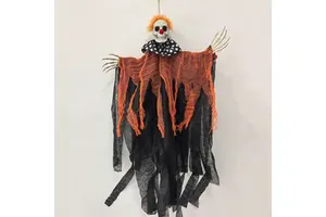 Halloween Decoration Hanging Ghost Terrifying Setting Props Black Gauze Ghost Outdoor Tree Hanging Ornaments and Supplies